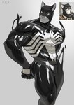 anthro bulge butt glistening glistening_body male muscular muscular_arms muscular_male muscular_thighs pecs smile solo cxcxxcxxxx blacksad marvel john_blacksad venom_(marvel) domestic_cat felid feline felis goo_creature mammal symbiote absurd_res hi_res