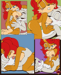 anthro areola bite biting_lip biting_own_lip blue_eyes bodily_fluids breast_play breast_suck breasts brown_body brown_fur canon_x_oc cowgirl_position crown duo erection eyes_closed feet female female_penetrated fingers french_kissing from_front_position fur genital_fluids genitals hair hand_on_penis headgear headgear_only humanoid_genitalia humanoid_penis kissing long_hair lying male male/female male_penetrating male_penetrating_female mature_anthro mature_female narrowed_eyes nipples nude on_back on_bottom on_top open_mouth penetration penile penile_penetration penis red_hair self_bite sex simple_background smile sucking tail toes tongue tongue_out vaginal vaginal_penetration vulva ladycherrybomba archie_comics light_mobius sega sonic_the_hedgehog_(archie) sonic_the_hedgehog_(comics) sonic_the_hedgehog_(series) fan_character sally_acorn sally_acorn_(light_mobius) canid canine canis chipmunk ground_squirrel mammal rodent sciurid wolf comic digital_media_(artwork) hi_res