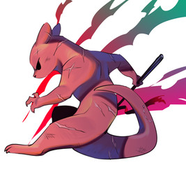 3_fingers action_pose ambiguous_gender anthro arm_scar biped bite_mark black_eyes black_nose claws colored-in ear_scar empty_eyes facial_scar finger_claws fingers fur holding_melee_weapon holding_object holding_polearm holding_spear holding_weapon leg_scar melee_weapon monotone_body monotone_fur monotone_tail mouthless nude polearm pose red_body red_ears red_fur red_tail scar scars_all_over semi-anthro side_view solo spear standing tail tail_scar weapon nekoyashiki rain_world videocult hunter_(rain_world) mammal slugcat 2022 colored digital_media_(artwork) full-length_portrait hi_res portrait shaded