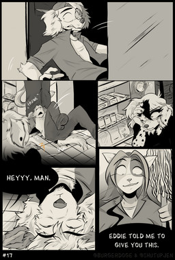 blush caught_in_the_act closet dialogue embarrased_horny embarrassed female male text shutupjen dante_(shutupjen) ouija_(shutupjen) canid canine canis dalmatian domestic_dog felid feline mammal comic english_text hi_res