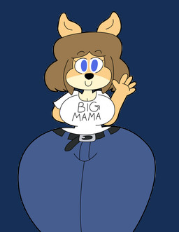 anthro belt belt_buckle big_breasts blue_bottomwear blue_clothing blue_eyes blue_pants bottomwear breasts brown_hair buckle cleavage closed_smile clothed clothed_anthro clothed_female clothing countershade_face countershading eyebrow_through_hair eyebrows eyelashes female fur gesture hair huge_hips huge_thighs hyper hyper_hips hyper_thighs looking_at_viewer mouth_closed pants shirt simple_background small_waist smile solo t-shirt tan_body tan_fur text text_on_clothing text_on_shirt text_on_t-shirt text_on_topwear thick_thighs topwear translucent translucent_hair transparent_background waving white_clothing white_shirt white_t-shirt white_topwear wide_hipped_anthro wide_hipped_female wide_hips 3barts june_(jinu) canid canine canis domestic_dog mammal shiba_inu spitz 2018 absurd_res aliasing alpha_channel binary_drawing digital_drawing_(artwork) digital_media_(artwork) english_description english_text hi_res