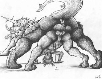 anal anthro bareback bodily_fluids doggystyle dripping duo feral from_behind_position genital_fluids genitals knot knotted_penis male male/male penis precum precum_drip rear_view sex yagi_b._(artist) nintendo pokemon deer generation_5_pokemon mammal pokemon_(species) samurott monochrome