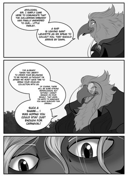 anthro clothing coat dialogue duo eye_focus eyewear garden glasses greenhouse male mature_male nature plant round_glasses scar shirt solo speech_bubble text topwear vivarium whiskers viola_bat avian hare lagomorph leporid mammal absurd_res comic english_text hi_res monochrome