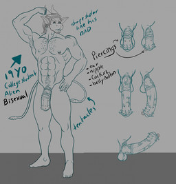 anthro genitals male penis solo humanityisdoomed alien humanoid hi_res model_sheet