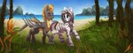 beach dragon_wings duo female feral male sand sea seaside stripes telor tropical water midnightflight hasbro my_little_pony asiri equid equine horse mammal pony zebra absurd_res hi_res