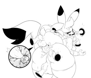 anal anal_penetration animal_genitalia animal_penis anthro anthro_on_anthro anthro_penetrated anthro_penetrating anthro_penetrating_anthro anthrofied anus backsack ball_grab balls big_balls big_butt big_perineum biped black_nose blush bodily_fluids bottomless breasts butt butt_grab claws cleft_tail clothed clothing cosplay_pikachu_(costume) cum cum_in_ass cum_inside cutaway disembodied_hand duo ejaculation erection eyes_closed facial_markings fur genital_fluids genitals gynomorph gynomorph/male gynomorph_penetrated hair hand_on_butt head_markings internal internal_anal intersex intersex/male intersex_penetrated legwear looking_back male male_penetrating male_penetrating_gynomorph male_penetrating_intersex markings open_mouth penetration penile penile_penetration penis penis_in_ass perineum pokemorph puffy_anus sex shirt simple_background size_difference smile tail teeth thick_thighs topwear white_background wide_hips xingscourge nintendo pokemon bikerchu cosplay_pikachu_(character) king_the_gengar_(character) generation_1_pokemon gengar mammal pikachu pokemon_(species) monochrome