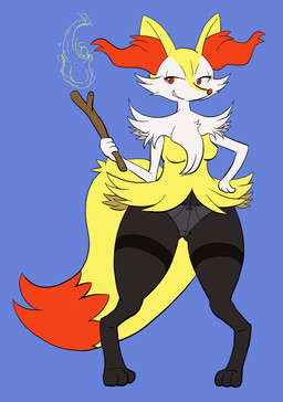 3_toes anthro breasts clothing feet female inner_ear_fluff looking_at_viewer panties simple_background solo toes tuft underwear unknown_artist nintendo pokemon braixen canid canine generation_6_pokemon mammal pokemon_(species) hi_res source_request