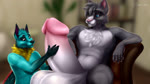 16:9 2d_animation animated anthro armchair balls balls_bulge big_balls big_penis black_eyes blue_eyes carpet catto_(catzdacat) chair cock_vore digestion digital_media_(artwork) domestic_cat duo felid feline felis furniture genitals hi_res high_framerate huge_balls huge_penis humanoid_genitalia humanoid_penis leocyn_(leocyn) lilo_pino long_playtime male male/male mammal motion_tweening no_sound penile penis predator/prey stroking_penis struggling taidum vore webm widescreen