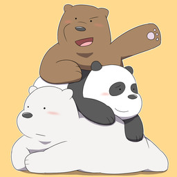 anthro black_body black_fur blush brown_body brown_fur fur group kemono male simple_background slightly_chubby white_body white_fur emufu cartoon_network we_bare_bears grizzly_(we_bare_bears) ice_bear_(we_bare_bears) panda_(we_bare_bears) bear brown_bear giant_panda grizzly_bear mammal polar_bear ursine 1:1 2015