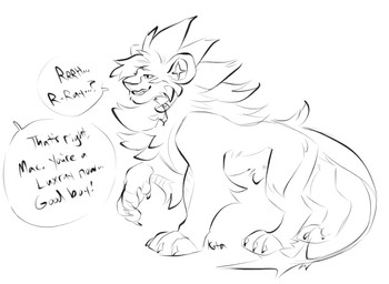 after_transformation claws collar crotch_tuft dialogue feral fur grin hair male mane mane_hair markings muscular muscular_male offscreen_character paws pokemon_speak round_ears sharp_teeth smile snout solo species_transformation speech_bubble striped_body striped_fur striped_markings stripes tail teeth transformation tuft kotacat4 nintendo pokemon felid generation_4_pokemon luxray mammal pokemon_(species) 2026 digital_drawing_(artwork) digital_media_(artwork) hi_res monochrome sketch