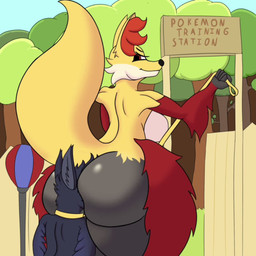 anal anthro big_butt butt collar duo fart fart_cloud fart_fetish fart_sniffing farting_in_mouth farting_on_another farting_on_face female forest_background leash leash_pull leashed_collar leashed_male male male/female oral rimming sex sniffing weksoida nintendo pokemon fennel_(herbberb) delphox generation_6_pokemon hybrid pokemon_(species) 1:1 animated short_playtime sound video