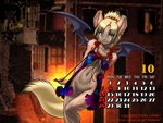 2006 4:3 anthro autumn babydoll bat_wings bottomless breasts calendar canid canine clothed clothing dark dr_comet female genitals halloween hi_res holidays mammal membrane_(anatomy) membranous_wings nightgown october_(month) pussy solo tail undead vampire wallpaper wings
