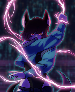 anthro cyberpunk_clothes dominant dominant_female dominatrix electric electric_whip electricity female fur looking_at_viewer pink_body pink_electricity pink_eyes pink_fur solo whip whipping white_body white_fur eveartspot cd_projekt_red cyberpunk_2077 cyberpunk_edgerunners nintendo pokemon jinora_valentine lucyna_kushinada emolga generation_5_pokemon pokemon_(species) shiny_pokemon absurd_res hi_res