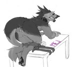 all_fours anthro anus bdsm bondage bound butt claws cuff_(restraint) fur looking_at_viewer looking_back male nude open_mouth presenting presenting_hindquarters restraints rope rope_bondage simple_background solo submissive tail conditional_dnp mej degeneratewolfe mammal sergal hi_res