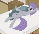 bed blue_eyes blush bodily_fluids cutie_mark dildo female furniture genital_fluids genitals hair lying purple_hair pussy rock sex_toy solo vaginal_fluids wet orange111 friendship_is_magic hasbro my_little_pony maud_pie_(mlp) earth_pony equid equine horse mammal pony 2014 absurd_res hi_res