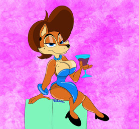 anthro blue_clothing blue_dress clothing container cup dress drinking_glass ear_piercing female glass glass_container glass_cup piercing solo jrxt archie_comics sega sonic_the_hedgehog_(archie) sonic_the_hedgehog_(comics) sonic_the_hedgehog_(series) sally_acorn chipmunk ground_squirrel mammal rodent sciurid source_request unavailable_at_source