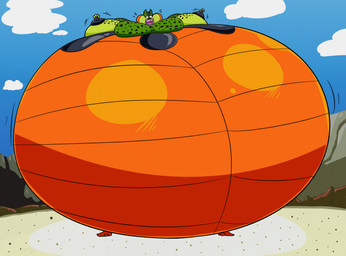 belly belly_expansion big_belly big_cheeks blue_belly blue_sky bodily_fluids expansion green_body huge_belly hyper hyper_belly inflation lips male open_mouth outside pink_tongue purple_lips sky solo standing sweat sweatdrop tongue snorts dragon_ball cell_(dragon_ball) semi-perfect_cell alien humanoid hi_res