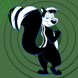anthro black_body black_fur butt fluffy fluffy_tail fur looking_back male multicolored_body multicolored_fur raised_tail rear_view smelly smile solo tail two_tone_body two_tone_fur white_body white_fur terra0719 looney_tunes warner_brothers pepe_le_pew mammal mephitid skunk striped_skunk 1:1