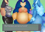 anthro big_breasts blue_body breasts butt eye_contact female fluffy fluffy_tail fur fusion group looking_at_another looking_at_viewer nipples nude open_mouth overweight pokemon_fusion simple_background smile tail text trio xenolith0 nintendo pokemon pokemon_infinite_fusion fan_character snorpunny vaporunny_(japeal) eeveelution generation_1_pokemon generation_4_pokemon humanoid hybrid lopunny machamp pokemon_(species) snorlax vaporeon absurd_res digital_media_(artwork) hi_res