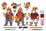 angry anthro clothed clothing eyewear lava male screaming slightly_chubby smile solo sunglasses text cvictorrosso jaryl_(character) hyena mammal spotted_hyena english_text hi_res model_sheet