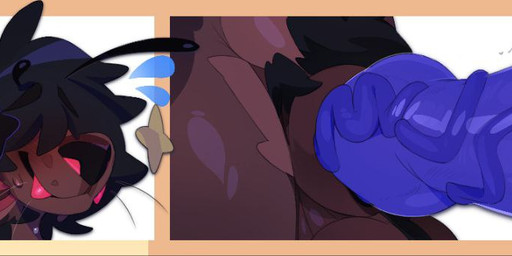 antennae_(anatomy) anthro big_nose blue_penis brown_body chart dick_chart fangs genitals knot knotted_penis male multicolored_body penis penis_chart red_fans size_chart solo star_ear_piercing teeth two_tone_body vein veiny_penis sleepyandshine penis_lineup teto_(sleepyandshine) demon felid hybrid lion mammal pantherine