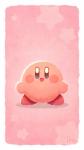 border pink_background pink_body simple_background smile solo white_border uno_yuuji kirby_(series) nintendo kirby waddling_head wallpaper