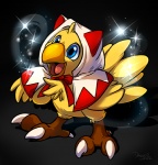 ambiguous_gender black_background blue_eyes clothing daww feathers feral magic open_mouth open_smile robe simple_background smile solo yellow_body yellow_feathers dagger_leonelli final_fantasy final_fantasy_fables square_enix boko mage_(final_fantasy) avian bird chocobo white_mage_(final_fantasy) 2012