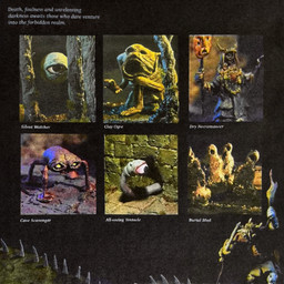 ambiguous_gender cave dark_fantasy detailed_background eyeball fantasy feral floating group horror_(theme) looking_at_viewer magic_user mask mud necromancer not_furry open_mouth plant retro tentacles tree plastiboo vermis_(plastiboo) clay_creature humanoid mammal ogre tentacle_creature 1:1 hi_res sculpture_(artwork) traditional_media_(artwork)