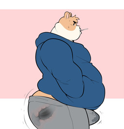 anal anal_penetration anthro big_buttplug bodily_fluids bottomwear buttplug buttplug_in_ass buttplug_insertion clothed clothing erection genital_fluids hand_in_pocket internal internal_anal jacket looking_at_viewer male object_in_ass overweight overweight_male pants penetration plug_(sex_toy) plug_insertion pockets precum sex_toy sex_toy_in_ass sex_toy_insertion sex_toy_under_clothing solo sweat sweatshirt topwear translucent translucent_body vibrator conditional_dnp erobos ero_(erobos) cricetid hamster mammal rodent hi_res