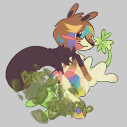 anthro anus clover_(plant) clover_leaf duo fart fart_cloud fart_fetish fart_sniffing farting_on_face female female/female fur gas green_fart_cloud hypnotic_eyes leaf multicolored_body multicolored_fur plant puffy_anus rainbow_body rainbow_fur smelly sniffing toony weeklyparty original_character_do_not_steal chipmunk dipodid ground_squirrel jerboa mammal rodent sciurid hi_res