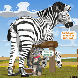 animal_genitalia animal_penis anthro anthro_on_feral anus balls bestiality bodily_fluids breeding_stand bucket container cum cum_in_bucket cum_in_container cum_on_chest cum_on_crotch cum_on_face dazed dominant dominant_feral dripping duo equine_anus equine_balls equine_genitalia equine_penis feral field flared_penis genital_fluids genitals horn humanoid_genitalia humanoid_penis male male/male male_feral male_on_feral motion_lines musk musk_cloud musky_anus musky_balls musky_penis penile penis penis_milking precum precum_drip presenting presenting_anus profanity puffy_anus quadruped speech_bubble spiral spiral_eyes striped_body stripes sweat sweatdrop sweaty_balls sweaty_genitalia sweaty_penis tail_fluff text conditional_dnp zelkothezeeb nintendo pokemon binx_(binxtherat) zelko alolan_form alolan_rattata equid equine felkin generation_7_pokemon hybrid mammal pokemon_(species) regional_form_(pokemon) zebra 1:1 digital_media_(artwork) english_text pixel_(artwork)