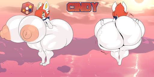 anthro big_breasts big_butt big_nipples bouncing_butt breasts butt butt_jiggle female fur huge_breasts huge_butt huge_nipples hyper hyper_breasts hyper_butt hyper_nipples jiggling nipple_dip nipples nude simple_background solo sound_effects text thick_thighs white_body white_fur xaveknyne nintendo pokemon cinderace generation_8_pokemon lagomorph mammal pokemon_(species) absurd_res hi_res