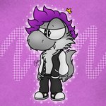 anthro bottomwear clothed clothing crown fluffy fur hair headgear jacket letterman_jacket male pants simple_background smile solo topwear crmlcd krmkng mario_bros nintendo king_(crmlcd) furred_yoshi grey_yoshi yoshi 1:1 digital_media_(artwork) hi_res