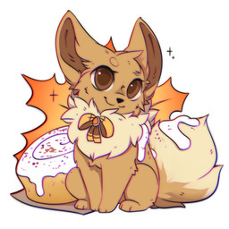 ambiguous_gender brown_body brown_ears brown_eyes brown_fur brown_pupils cake cheek_tuft daww dessert facial_tuft feral fluffy fluffy_tail food front_view fur head_tuft leaf pupils quadruped simple_background sitting solo tail tan_body tan_fur tuft unsigned white_background bloominglynx nintendo pokemon eevee generation_1_pokemon pokemon_(species) 1:1 2022 full-length_portrait hi_res portrait
