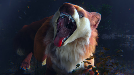 bodily_fluids drooling feral mouth_shot open_mouth outside saliva saliva_on_tongue saliva_string teeth tongue uvula shinyumbra maple_(shinyumbra) canid canine deer hybrid mammal maned_wolf 16:9 3d_(artwork) 4k absurd_res digital_media_(artwork) hi_res widescreen