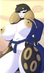 anthro areola big_breasts breasts dialogue female genitals huge_breasts mature_female nipple_piercing nipples piercing pussy solo tan_areola tan_nipples thick_thighs whiskers dullyarts sybil_(dullyarts) mammal marine pinniped seal hi_res