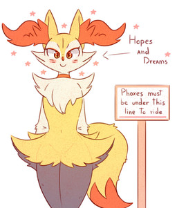 ambiguous_gender anthro blush blush_lines collar dipstick_tail eyelashes featureless_crotch fur grey_body grey_fur inner_ear_fluff looking_at_viewer markings multicolored_body navel orange_body orange_eyes orange_fur simple_background smile solo star_symbol tail tail_markings tan_body tan_fur text tuft yellow_body yellow_fur se1t nintendo pokemon braixen canid canine generation_6_pokemon mammal pokemon_(species) 2026 absurd_res english_text hi_res
