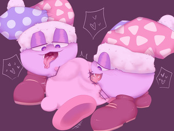 all_three_filled anal anal_penetration anus armless biped blush blush_lines bodily_fluids brown_background censor_bar censored_genitalia censored_penis censored_vulva clone clothing cunnilingus deep_cunnilingus erection fangs female female_penetrated fool's_hat forked_tongue fur genitals group group_sex hat headgear headwear heart_pupils heart_symbol ineffective_censorship irrumatio long_tongue looking_at_another looking_at_partner looking_pleasured lying male male/female male_penetrating male_penetrating_female narrowed_eyes neck_bulge on_back open_mouth open_smile oral oral_penetration penetration penile penile_penetration penis penis_in_ass penis_in_mouth pink_anus pink_body pink_vulva purple_body purple_eyelids purple_eyes purple_fur red_body saliva saliva_on_penis saliva_on_tongue sex simple_background smile teeth three-quarter_view throat_swabbing tongue tongue_out tongue_penetration trio triple_penetration vaginal vaginal_penetration vulva ariarik_o0 kirby_(series) nintendo kirby marx_(kirby) waddling_head 2024 censored digital_drawing_(artwork) digital_media_(artwork) hi_res