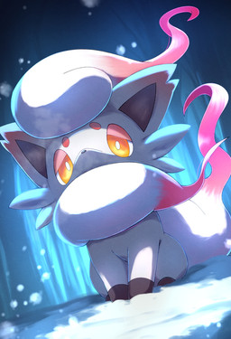 ambiguous_feral ambiguous_gender black_nose breath cheek_tuft eyebrows facial_tuft feral forest fur grey_body grey_fur grey_inner_ear half-closed_eyes head_tuft light looking_at_viewer multicolored_body multicolored_fur narrowed_eyes nature orange_eyes outside plant pupils quadruped red_body red_eyebrows red_eyelids red_fur red_tail ruff sitting snout snow snowing solo tail tree tuft two_tone_tail white_body white_ears white_fur white_pupils white_tail rumine nintendo pokemon generation_8_pokemon hisuian_form hisuian_zorua pokemon_(species) regional_form_(pokemon) 2026 hi_res lighting shaded