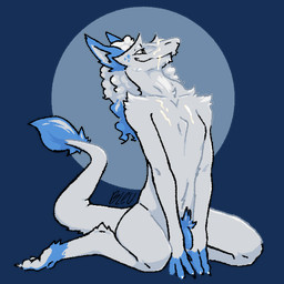 anthro arm_tuft blue_ears blue_feet blue_hair blue_hands blue_paws blue_penis bodily_fluids chin_tuft claws cum cum_on_body cum_on_chest cum_on_face cum_on_snout curly_hair digitigrade facial_tuft feet flaccid fur genital_fluids genitals grey_body grey_claws grey_fur grey_hair grey_inner_ear grey_pawpads hair hands_on_ground lip_tuft long_hair long_legs long_neck male multicolored_body multicolored_fur multicolored_hair pawpads penis shoulder_tuft simple_background sitting slim small_waist smile solo tail tail_tuft tapering_snout toe_claws transparent_background tuft two_tone_body two_tone_fur two_tone_hair bleu_cheese_(artist) bleu_(bleu_cheese) mammal sergal 1:1 absurd_res alpha_channel cel_shading digital_drawing_(artwork) digital_media_(artwork) hi_res ibispaint_(artwork) shaded signature
