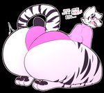 ambiguous_gender anthro big_butt black_body black_fur butt clothing cute_fangs dialogue fangs feet femboy fur hindpaw huge_butt kneeling looking_back multicolored_body multicolored_fur open_mouth panties pawpads paws pink_eyes rear_view simple_background solo striped_body striped_fur stripes sweater talking_to_viewer teeth text thick_thighs tight_clothing topwear transparent_background two_tone_body two_tone_fur underwear white_body white_fur wide_hips lightningfire12 axie_(ad_axie) felid mammal pantherine tiger 2020 alpha_channel english_text hi_res male_(lore)