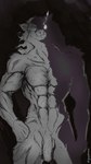 abs anthro balls biped fangs flaccid foreskin genitals hand_on_hip humanoid_genitalia humanoid_penis male muscular muscular_anthro muscular_male pecs penis solo teeth ironpotato elden_ring fromsoftware blaidd_(elden_ring) canid canine canis mammal wolf 2022 9:16 digital_media_(artwork) hi_res