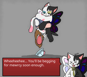 anthro balls black_body black_ears black_eyes black_fur black_tail black_wings blue_clothing blue_eyes blue_hat blue_headwear blue_sclera blue_wings bodily_fluids bottomwear brown_clothing brown_hair brown_shirt brown_topwear butt carrying_another clothing cum cum_in_mouth cum_inside duo ejaculation eyes_closed fellatio female flying forced forced_oral fur gameplay_mechanics genital_fluids genitals green_wings grey_background grey_bottomwear grey_clothing grey_skirt hair half-closed_eyes hand_on_side hands_on_hips hands_on_own_hips hat headgear headwear heterochromia holding_another insect_wings laugh leaking leaking_cum lepidopteran_wings long_ears long_hair looking_at_another male male/female mismatched_ears mismatched_wings multicolored_body multicolored_ears multicolored_fur multicolored_wings narrowed_eyes oral orgasm penetration penile penis_in_mouth pink_body pink_clothing pink_ears pink_fur pink_hat pink_headwear pink_tail pink_wings purple_wings rape sex shirt simple_background skirt smile tail text text_box topwear two_tone_body two_tone_ears two_tone_fur two_tone_hat two_tone_tail upside_down white_body white_ears white_fur white_tail white_wings wings yellow_sclera young young_anthro young_female young_penetrated lightningb0lt01 mabinogi irusan_(mabinogi) isabelle_(izzyybelles) canid canine canis domestic_cat domestic_dog felid feline felis hybrid lagomorph leporid mammal rabbit 2025 absurd_res digital_media_(artwork) english_text hi_res signature