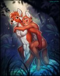abs anthro anthrofied black_border border breasts butt canid canine canon_couple chest_tuft daww digital_media_(artwork) disney duo f-r95 featureless_crotch female fluffy fluffy_tail fox fur hi_res light love male male/female mammal meadow navel nude outside partially_submerged pecs plant red_fox romantic romantic_ambiance romantic_couple shaded skinny_dipping sleeping smile sunlight swamp tail tasteful tender text the_fox_and_the_hound tod_(tfath) tree true_fox tuft under_boob url vixey_(tfath) walking water