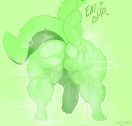 anal_request anthro big_butt big_penis bodily_fluids butt genitals huge_butt huge_penis male musk oral_request penis rear_view requesting rimming_request sex_request solo spread_butt spreading sweat nathyness rain_world videocult saint_(rain_world) slugcat absurd_res hi_res