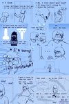 alphys alternate_universe anthro blue_and_white bodily_fluids bulge comic crying ellipsis english_text female frisk_(undertale) hi_res human lizard male mammal monochrome profanity reptile scalie soul tears text thewill under(her)tail undertale undertale_(series)
