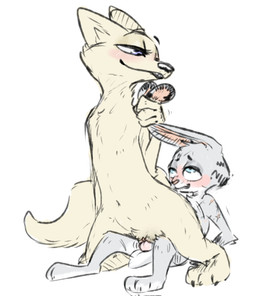 anthro arm_support backward_arm_support bent_arm bent_legs black_nose blue_eyes blush claws dominant dominant_female duo ear_grab ear_pull female female_on_top female_penetrated from_behind_position fur genitals grabbing_both_ears grey_body grey_fur hand_on_ears head_turned interspecies larger_anthro larger_dom larger_female larger_penetrated male male/female male_on_bottom male_penetrating male_penetrating_female multicolored_body multicolored_fur nude on_bottom on_top penetration penile penile_penetration penis penis_in_vagina pink_nose planted_legs power_bottom predator/prey purple_eyes reclining reverse_cowgirl_position scar sex simple_background size_difference smaller_anthro smaller_male stripes submissive submissive_male tan_body tan_fur toe_claws vaginal vaginal_penetration white_background white_body white_fur wide_stance nobby_(artist) disney zootopia jack_savage skye_(zootopia) arctic_fox canid canine fox lagomorph leporid mammal rabbit true_fox digital_media_(artwork) hi_res