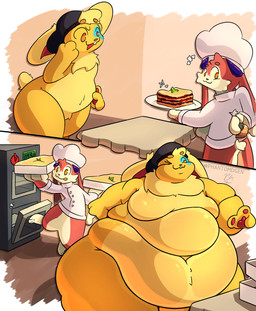 ambiguous_gender anthro belly belly_expansion belly_inflation big_belly big_breasts big_butt big_moobs bloated breasts butt cheek_bulge clothing deep_navel duo expansion feederism feeding food food_fetish growth huge_belly huge_thighs inflation male male/male moobs navel onomatopoeia overweight overweight_anthro rumbling_stomach sound_effects stuffing text thick_thighs weight_gain wobbling wobbling_belly phantomdgen lagomorph leporid mammal rabbit absurd_res colored comic digital_drawing_(artwork) digital_media_(artwork) hi_res sequence