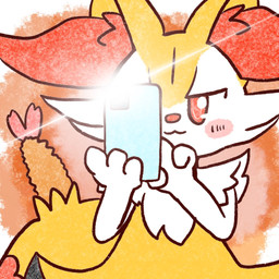:3 ambiguous_anthro ambiguous_gender anthro biped blush blush_stickers cellphone dipstick_tail electronics food front_view holding_cellphone holding_object holding_phone holding_smartphone lens_flare looking_at_viewer markings object_in_tail phone shrimp_(food) simple_background smartphone solo tail tail_markings taking_picture annyui0611 nintendo pokemon braixen canid generation_6_pokemon mammal pokemon_(species) 1:1 2023 digital_drawing_(artwork) digital_media_(artwork) half-length_portrait japanese_description portrait translated_description