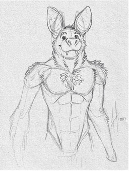 abs anthro athletic athletic_anthro athletic_male closed_smile fangs front_view looking_at_viewer male male_anthro mouth_closed navel nude pecs simple_background smile solo teeth hufnaar bat mammal half-length_portrait hi_res monochrome portrait sketch